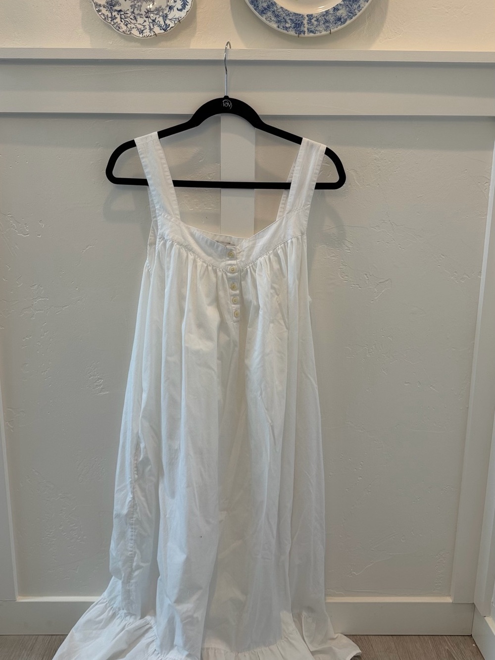 Nordstrom White Cotton Button-Front Slip